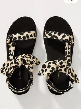 Loeffler Randall Leopard Sandals with bow detail and Cheetah print